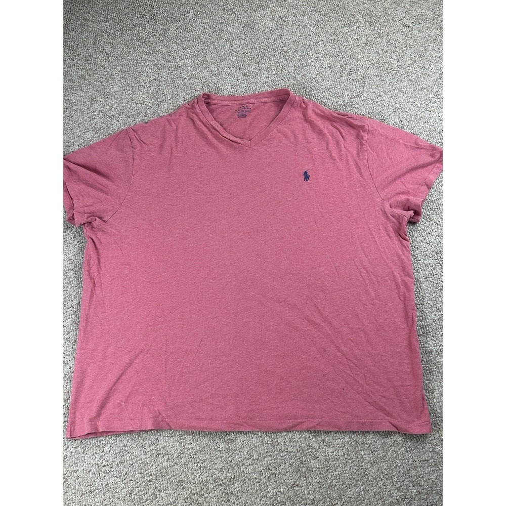Polo Ralph Lauren Classic Fit V Neck Men's Short Sleeve Size XXL Red Preppy